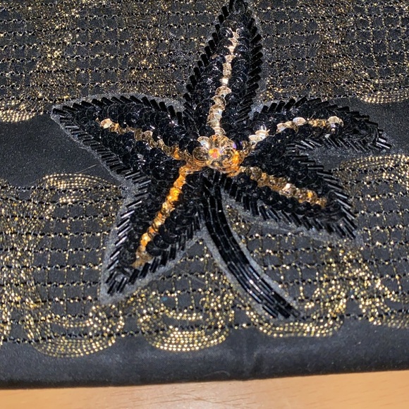 Vintage 50s After Five by L and M Lowy & Mund  Black $ Gold Chain Clutch Bag - Picture 2 of 7